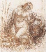Leonardo  Da Vinci Study for a kneeling Leda china oil painting artist